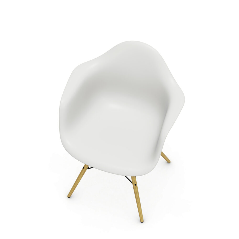 DAW Eames stol i hvid plastik set ovenfra
