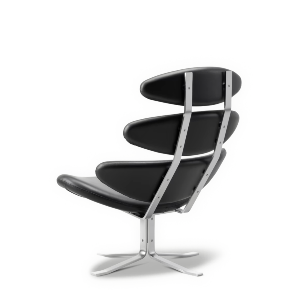 sort corona chair I læder fra Fredericia furniture set bagfra