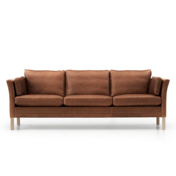 mh2225 sofa i rødbrun læder