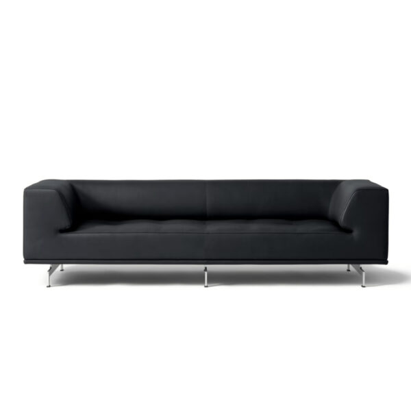 Delphi ej450 sofa I sort læder set forfra