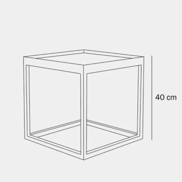 Tegning med mål a cube sofabordet
